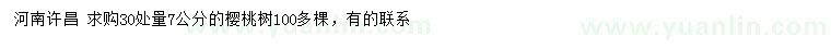 求購30處量7公分櫻桃樹