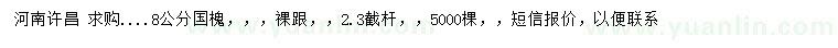 求購(gòu)8公分國(guó)槐