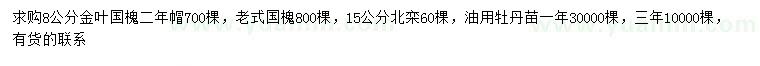 求購金葉國槐、老式國槐、北欒等