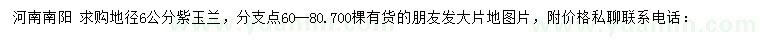 求購(gòu)地徑6公分紫玉蘭