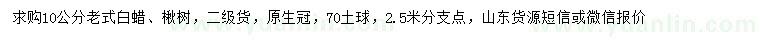 求購(gòu)10公分老式白蠟、楸樹