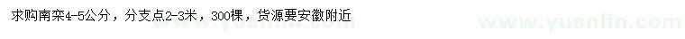 求購(gòu)4-5公分南欒