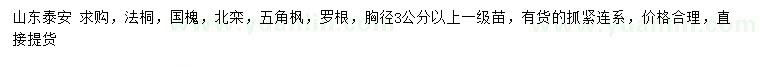 求購(gòu)法桐、國(guó)槐、北欒等