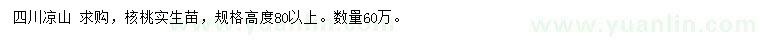 求購(gòu)高80公分以上核桃實(shí)生苗