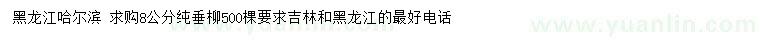 求購8公分純垂柳