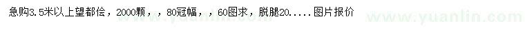 求購(gòu)3.5米以上望都儈