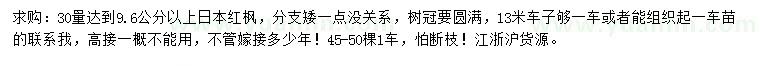 求購30量9.6公分以上日本紅楓