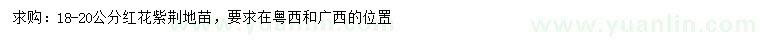 求購18-20公分紅花紫荊