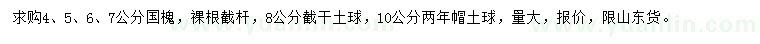 求購(gòu)4、5、6、7、8、10公分國(guó)槐