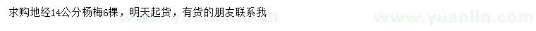 求購地徑14公分楊梅