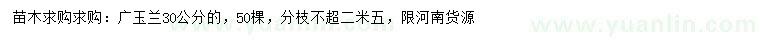 求購30公分廣玉蘭