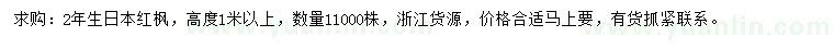 求購高1米以上日本紅楓