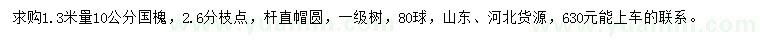 求購(gòu)1.3米量10公分國(guó)槐