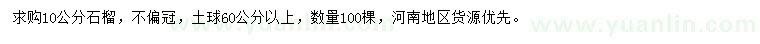 求購(gòu)10公分石榴