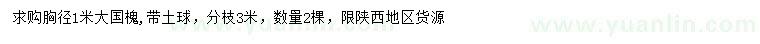 求購(gòu)胸徑1米國(guó)槐