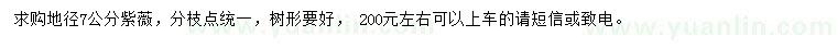 求購地徑7公分紫薇