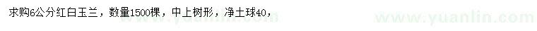 求購6公分紅白玉蘭