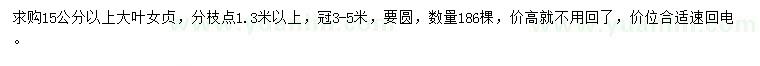 求購(gòu)15公分以上大葉女貞