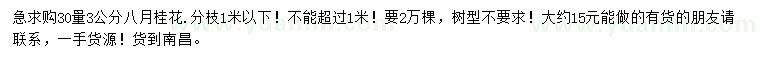 求購(gòu)30量3公分八月桂