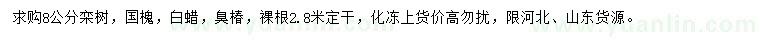 求購欒樹、國槐、白蠟等