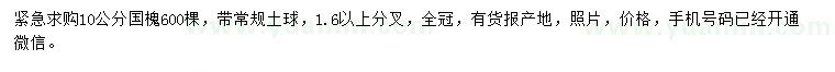 求購(gòu)10公分國(guó)槐