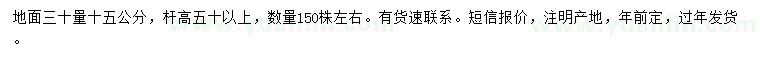 求購30量15公分紫葉李
