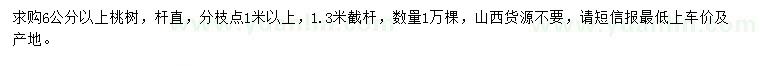 求購6公分以上桃樹
