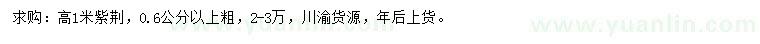 求購高1米紫荊