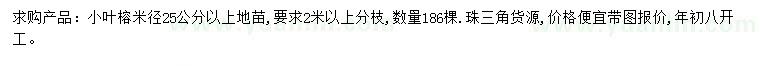 求購米徑25公分以上小葉榕