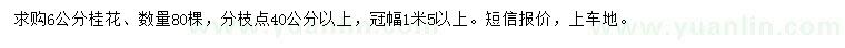 求購6公分桂花