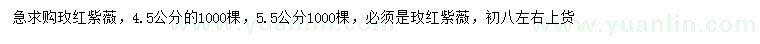 求購(gòu)4.5、5.5公分玫紅紫薇
