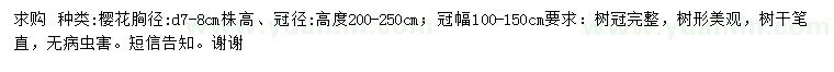 求購(gòu)7-8公分櫻花