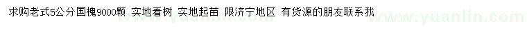 求購(gòu)5公分老式國(guó)槐