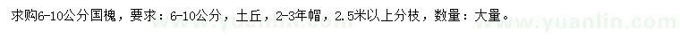 求購(gòu)6-10公分國(guó)槐