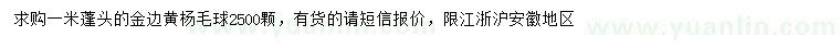 求購冠幅1米金邊黃楊毛球