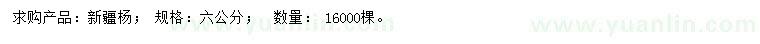 求購6公分新疆楊