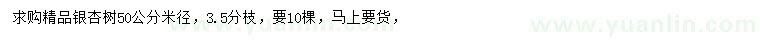求購(gòu)米徑50公分銀杏