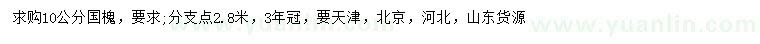 求購10公分國槐