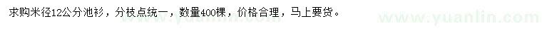 求購米徑12公分池衫