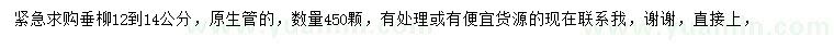 求購12-14公分垂柳