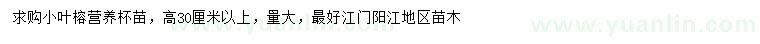 求購高30公分以上小葉榕