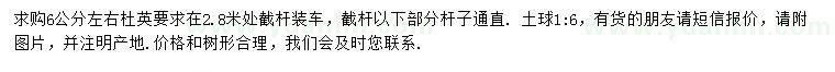求購6公分左右杜英