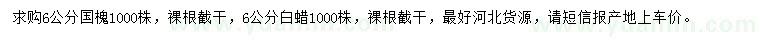 求購(gòu)6公分國(guó)槐、白蠟