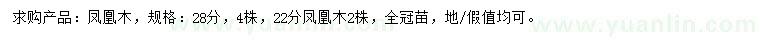 求購22、28公分鳳凰木