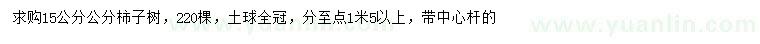 求購15公分公分柿子樹