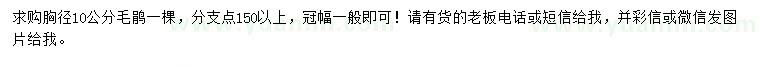 求購(gòu)胸徑10公分毛鵑