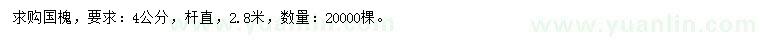 求購4公分國槐