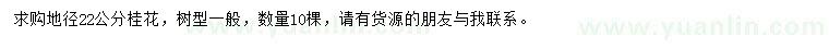 求購地徑22公分桂花