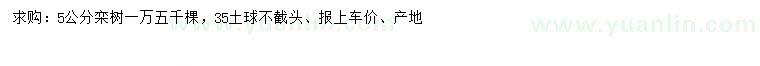 求購(gòu)5公分欒樹(shù)
