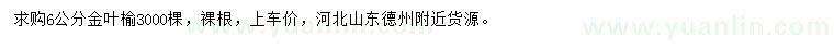 求購(gòu)6公分金葉榆